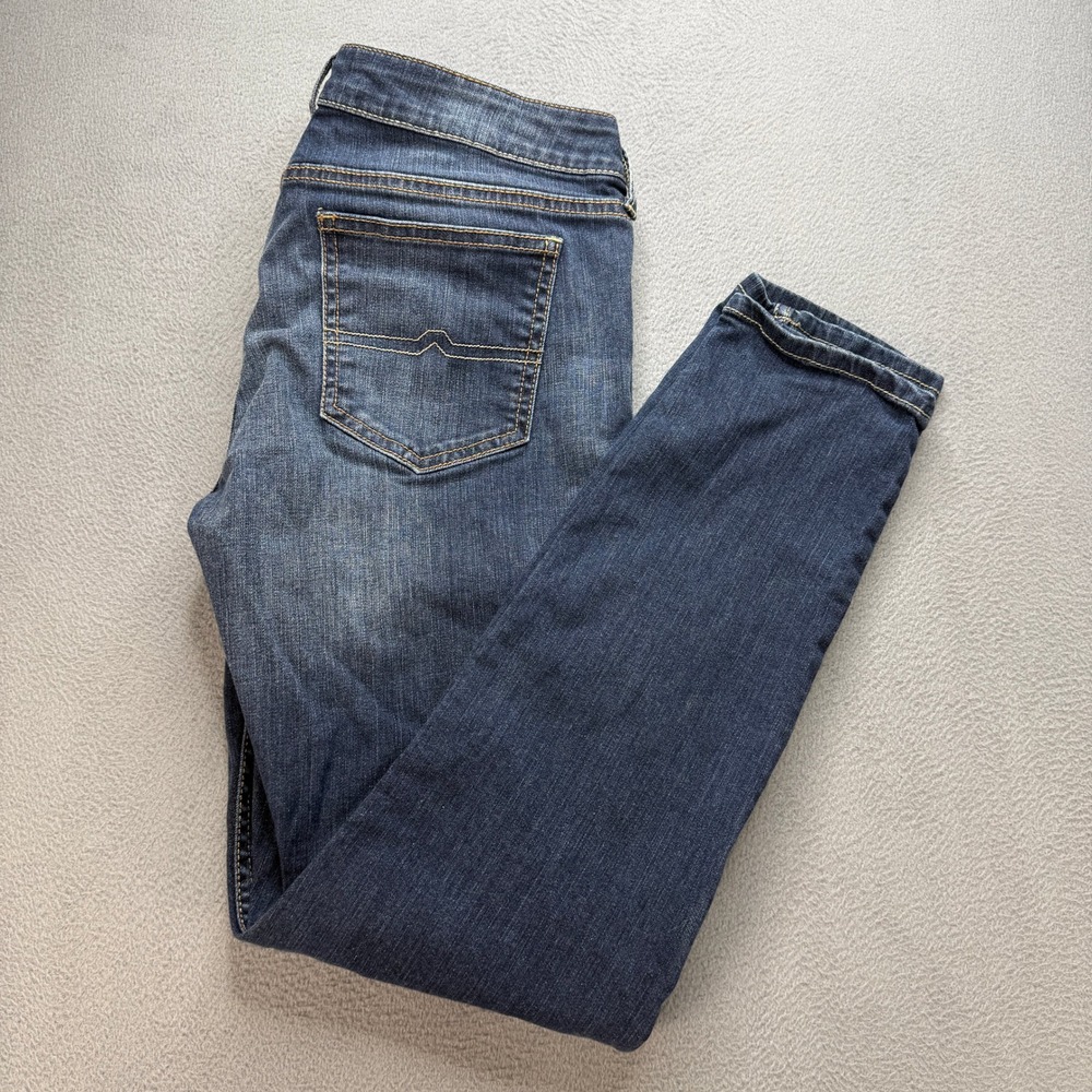 Arizona Jean Co Ankle Jeans Womens 9 Blue Cotton Blend Faded Slim Fit Casual